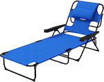 Outsunny Foldable Beach Sunbed Blue