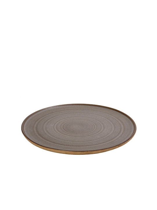 Espiel Calabria Plate Shallow Ceramic Beige with Diameter 28.6cm