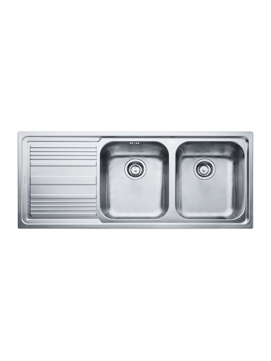 Franke Lll 621 Drop-In Sink Left Inox Matte W116xD50cm Silver