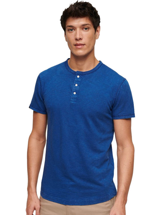 Superdry Jersey Grandad Top' T-Shirt Blau