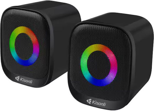 Kisonli X3 2.0 Speakers with RGB 3W Black