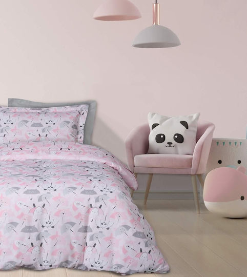 Das Home Set Kids Duvet Cover Single Pink-White-Grey Das Home Set Kids Duvet Cover Single Pink-White-Grey