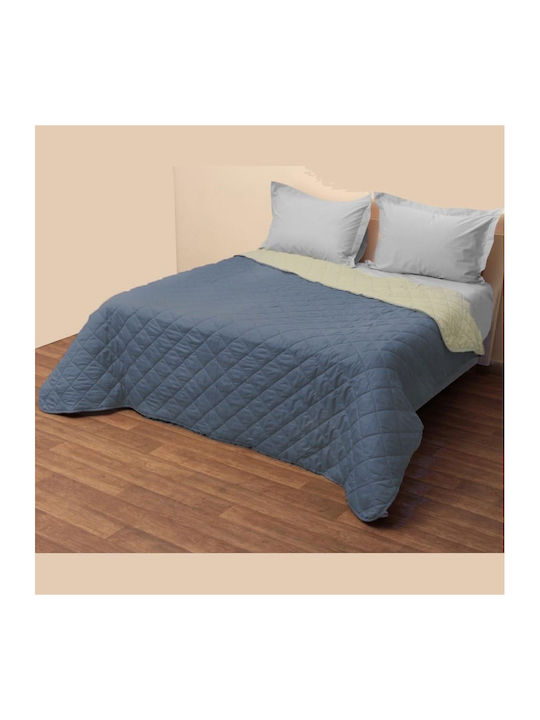 Coverlet Single Blue/chrome 160x220cm