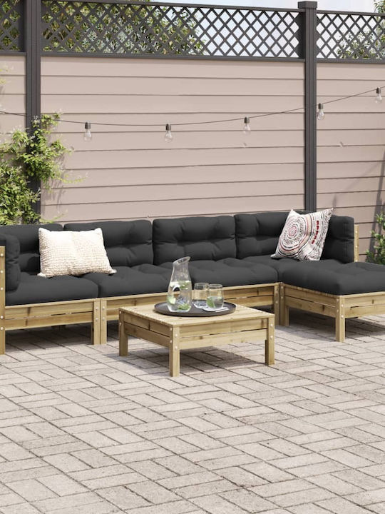 vidaXL Garten- und Outdoor-Möbelsets Typsatz Wohnzimmer 6 Stück Anthrazit mit Kissen