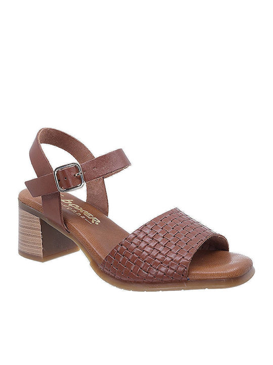 Boxer Leder Sandalen Tabac Braun