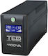 TED Electric UPS 1100VA 700W με 2 Schuko Πρίζες