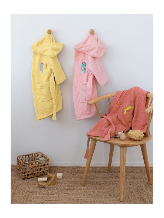 Palamaiki Kids Hooded Bathrobe Peach