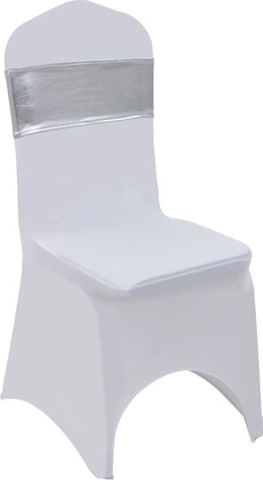vidaXL Ελαστικό Καλύμματα Καρέκλας Ασημί 14x34cm 25τμχ