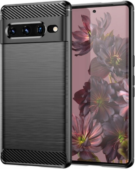 Spacecase Carbon Задна корица Силикон Черен (Google Pixel 7 Pro)