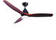 Aca Ceiling Fan 132cm with Light Brown / Black