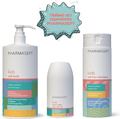 Pharmasept Kinder Set Soft Bath 1lt & Extra Mildes Kinder Deo Roll-on 50ml & Soft Hair Shampoo 300ml