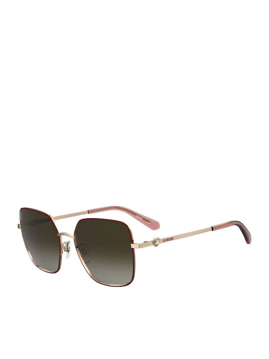 Damen Sonnenbrille mit Gold Metall Gestell und Braun Verlaufsfarbe Linse