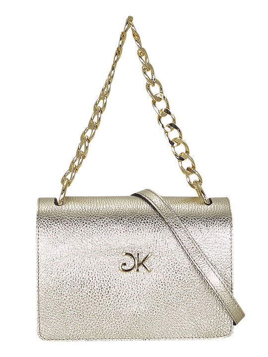 Gianna Kazakou Leather Women's Bag Shoulder Gold