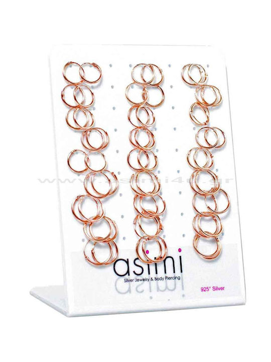 Silver Hoop Earrings Rose Gold 10-12mm