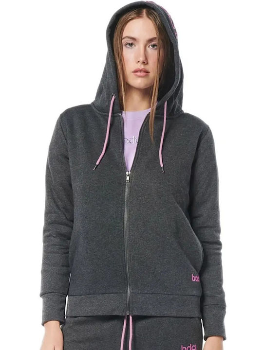 Body Action Women's Sweatshirt Jacket Hooded Gray