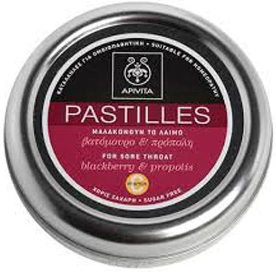 Apivita Pastilles Lozenges Gluten-Free Blueberry & Propolis 45gr
