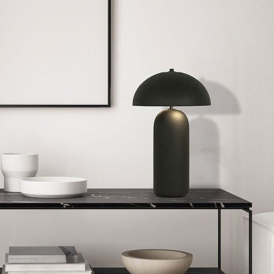 Zambelis Lights Κεραμικό Πορτατίφ για Ντουί E27 με Μαύρο Καπέλο και Βάση