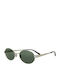 Ysl Unisex Sunglasses with Silver Metal Frame and Green Lens