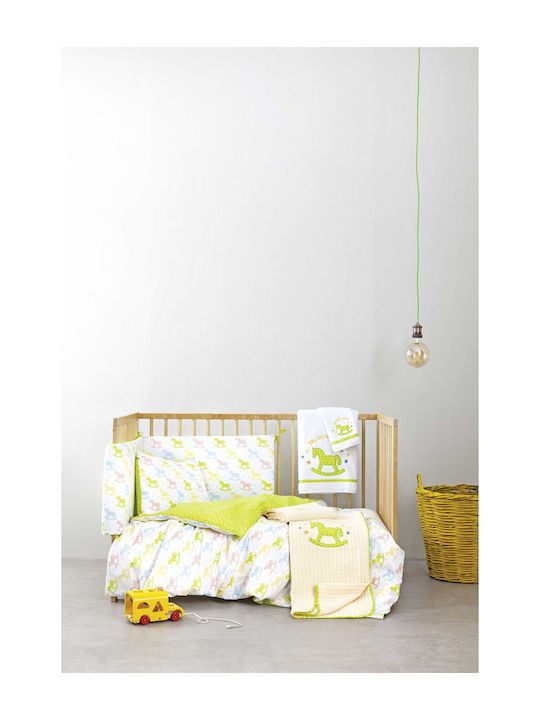 Nima Cotton Baby Quilt 100x140cm Green