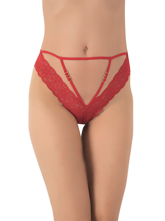 Women's Brazilian Brazilian Panties Lace Design Red