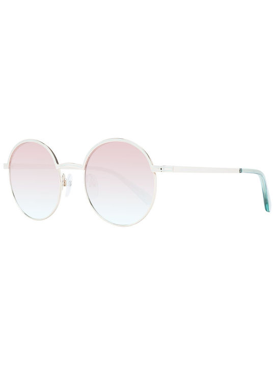 Benetton Sunglasses with Silver Metal Frame and Pink Gradient Lens BE7037 400