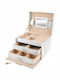 Jewellery Box Made of Faux Leather with White Mirror 17.5x13.8x13.5cm