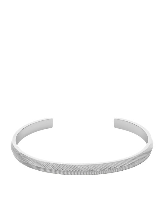 Fossil Harlow Linear Texture Bracelet Stainless Steel Silver Jf04665040