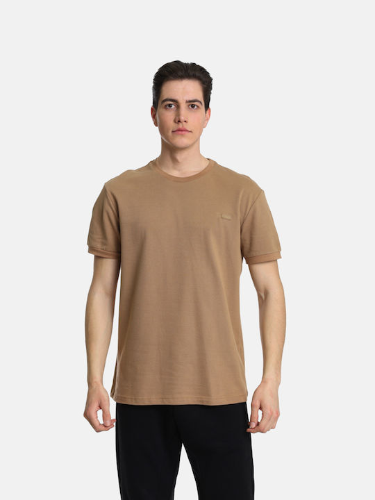 Life Style Butiken Herren T-Shirt Kurzarm Tabac Brown