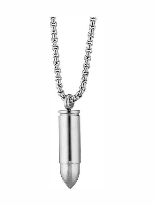 Unisex Halskette Unisex Edelstahl Silber Bullet...