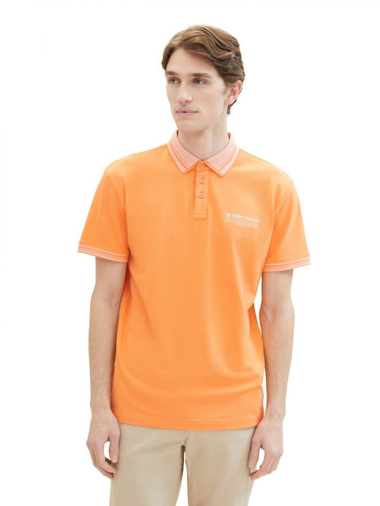 Tom Tailor Men's Athletic Short Sleeve Blouse Polo Orange