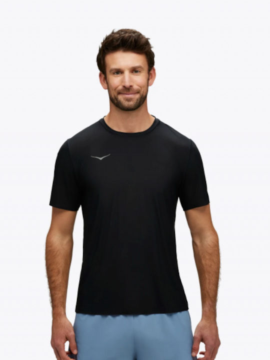 Hoka Ανδρικό Αθλητικό T-shirt Κοντομάνικο Black