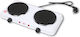 Chios Hellas Enamel Countertop Double Burner White