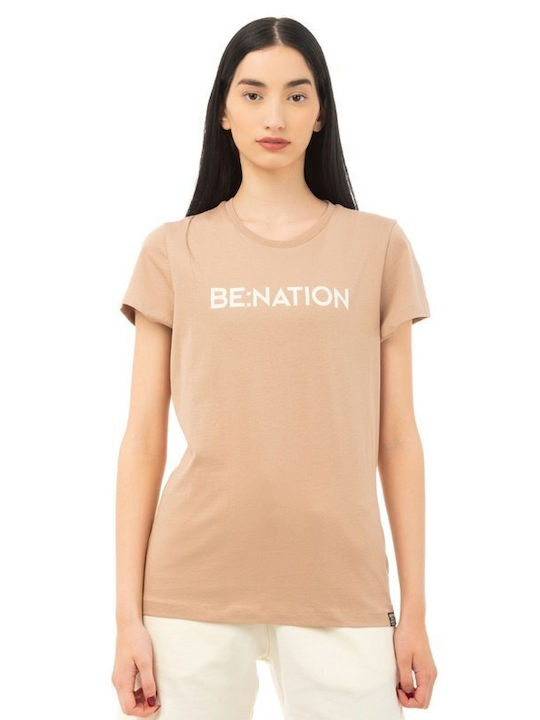 Be:Nation Γυναικείο T-shirt Μπεζ