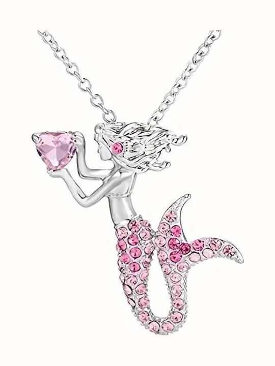 Pink Lady Silver Chain Kids Necklaces PL4034