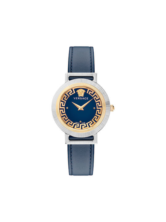 Versace Watch with Blue Leather Strap