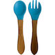 Queen Mother Baby Set with Fork Light Blue 2pcs