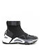 Renato Garini Ankle Boots with Socks BLACK