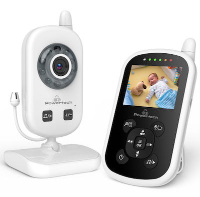 Powertech Wireless Baby Monitor with Camera & Screen 2.4" , Two-way Communication & Lullabies