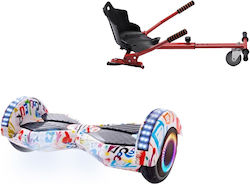 Smart Balance Wheel Transformers Splash PRO Red Ergonomic Seat Hoverboard με 15km/h Max Ταχύτητα και 10km Αυτονομία Πολύχρωμο με Κάθισμα