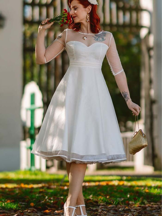 Vintage Bridal Λευκό Φόρεμα Tulle