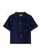 Kinder Hemd Kurzarm Denim Dunkelblau