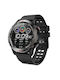NX9 50mm Smartwatch with Heart Rate Monitor (Black Case / Black Silicone Strap)