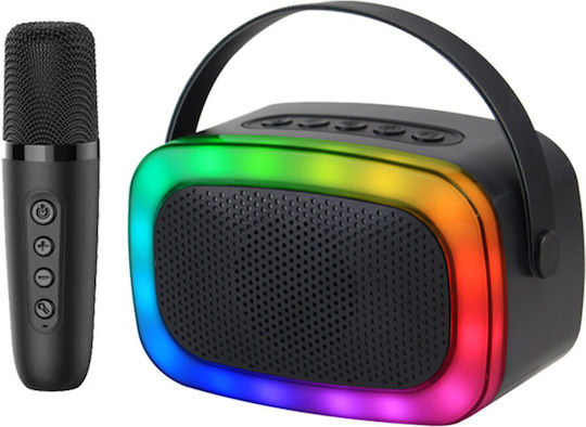 Kisonli Boxă Karaoke cu Microfon Wireless și Efecte de Iluminare G21 BG-22268 Negru