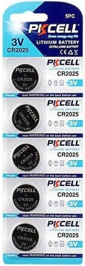Pkcell Baterii Litiu pentru ceasuri CR2025 3V 5buc