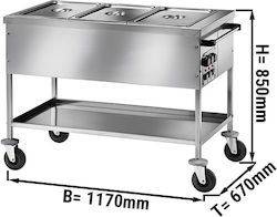 Ggm Gastro Twf1760td Ben Marie Cărucior încălzit 3x Gn 1/1 Temperatura băii reglabilă separat