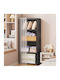 Single Door Wardrobe Black 40x28x125cm