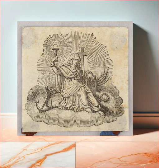 Engraving Vignette Gemälde Hölzernes 110x110cm