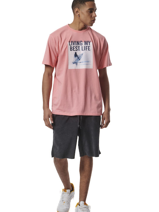 Body Action Men's Short Sleeve T-shirt Pink