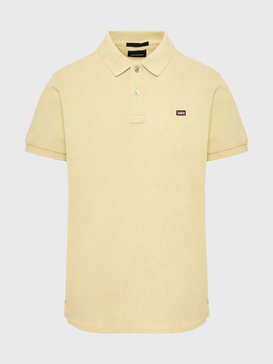 Funky Buddha Bluza pentru bărbați cu mâneci scurte Polo Yellow