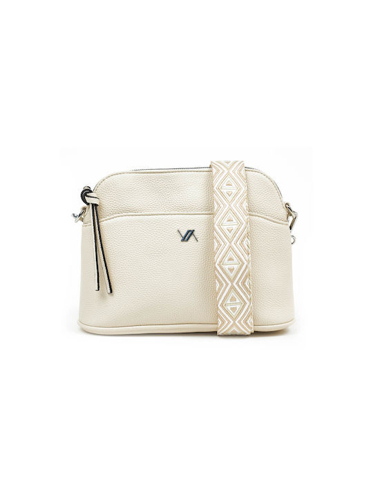 Verde Din piele Geantă de damă Crossbody Ecru